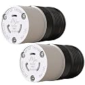 2 Pack NEMA L5-20R Locking Connector, Twist Generator Connectors, 20 Amp 125V 2 Pole 3 Wire Grounding, Female Extension Cord Ends, Industrial Grade Heavy Duty, UL Listed(E355464)
