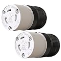 2 Pack NEMA L5-30R Locking Connector, Twist Generator Connectors, 30 Amp 125V 2 Pole 3 Wire Grounding, Female Extension Cord Ends, Industrial Grade Heavy Duty, UL Listed(E355464)