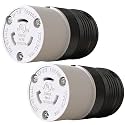 2 Pack NEMA L6-20R Locking Connector, Twist Generator Connectors, 20 Amp 250V 2 Pole 3 Wire Grounding, Female Extension Cord Ends, Industrial Grade Heavy Duty, UL Listed(E355464)