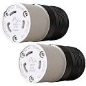 2 Pack NEMA L6-30R Locking Connector, Twist Generator Connectors, 30 Amp 250V 2 Pole 3 Wire Grounding, Female Extension Cord Ends, Industrial Grade Heavy Duty, UL Listed(E355464)