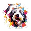 (2 Pack) Old English Sheepdog Dog Breed Stickers - 5 Inches On Longest Side - Choose from Over 100 Dog Breeds - for Cars, Trucks, Skateboards, Laptops - Made in USA - BMCS1909