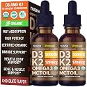 NUSAVA Organic Vitamin D3 K2 Drops with MCT Oil, Chocolate, Pack of 2