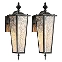 2-Pack Outdoor Wall Light,Black Exterior Waterproof Lantern