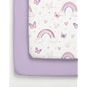 2-Pack Pack N Play Sheets - Playard Mattress Sheets - 38 x 26in, Flutter