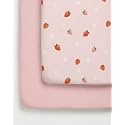 2-Pack Pack N Play Sheets - Playard Sheets - 38 x 26in, Strawberries