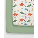 2-Pack Pack N Play Sheets - Playard Mattress Sheets - 38 x 26in, Dino Land