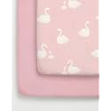 2-Pack Pack N Play Sheets - Playard Mattress Sheets - 38 x 26in, Swans