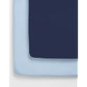 2-Pack Pack N Play Sheets - Playard Sheets - 38 x 26in, Navy Baby Blue