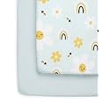 2-Pack Pack N Play Sheets - Playard Sheets - 38 x 26in, Rainbow Bloom