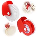 2 Pack Pastry Cutting Wheel, Pastry Wheel Decorator Pie Crust Pastry Wheel and Cutter for Cutting Pastry, Rolled Pastry Pie Crimper, Baking & Cooking Tool for Apple Pie Crust or Ravioli Pasta