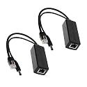 2-Pack POE Adapter Splitter Active 48V to 12V Compatible with POE Devices PoE Switches IP-Camera IP-Phone, Black