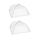 2 Pack Pop-Up Mesh Food Covers, 17 Inches Umbrella-Style Folding Mesh Food Cover Picnic Dome, Food Protector Tent Keep Out Flies, Bugs, Mosquitoes