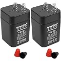 2 Pack of PowerStar 6V 5Ah AGM Sealed Lead Acid Batteries with Spring Terminals