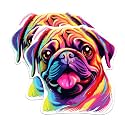(2 Pack) Pug Dog Breed Stickers - 5 Inches On Longest Side - Choose from Over 100 Dog Breeds - for Cars, Trucks, Skateboards, Laptops - Made in USA - BMCS1926