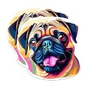 (2 Pack) Pug Dog Breed Stickers - 5 Inches On Longest Side - Choose from Over 100 Dog Breeds - for Cars, Trucks, Skateboards, Laptops - Made in USA - BMCS1927