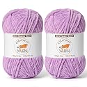 2 Pack Purple Fluffy Velvet Yarn for Crocheting, Chunky Chenille Baby Blanket Yarn for Crochet, Soft Fuzzy Puzzle Yarn for Knitting, (100g/3.53oz Each) Bulky Thick Amigurumi Crochet Yarns
