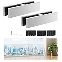 2 Pack Railing Glass to Glass Clamp, 180 Degree Stainless Steel 304 Bracket for Balustrade, Double Sided Railing Clip Holder Stabilizer with Rubber Gaskets for Fence, Balcony Deck