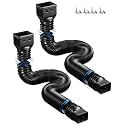 2 Pack Rain Gutter Downspout Extensions,Drain Downspout Extender Diverter, Flexible Downspout Extensions Can Extendable from 21 to 60 Inches (Black)