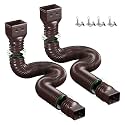 2 Pack Rain Gutter Downspout Extensions,Drain Downspout Extender Diverter, Flexible Downspout Extensions Can Extendable from 21 to 60 Inches (Brown)