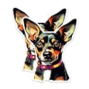 (2 Pack) Rat Terrier Dog Breed Stickers - 5 Inches On Longest Side - Choose from Over 100 Dog Breeds - for Cars, Trucks, Skateboards, Laptops - Made in USA - BMCS1931