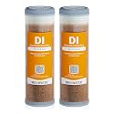 2-Pack Refillable Mixed Bed DI Resin Filter Cartridge Fits wide style 3.15" openings standard 10" size WH Filter Housings and Systems, Car Wash, Window Cleaning, Aquarium