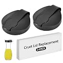 2-Pack Replacement Lids For Good Seasons Salad Dressing Cruet Glasses,Food-Grade Plastic,Tight Fit & Closeable Cap