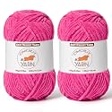 2 Pack Rose Fluffy Velvet Yarn for Crocheting,Chunky Chenille Baby Blanket Yarn for Crochet,Soft Fuzzy Puzzle Yarn for Knitting,(100g/3.53oz Each) Bulky Thick Amigurumi Crochet Yarns