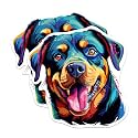(2 Pack) Rottweiler Dog Breed Stickers - 5 Inches On Longest Side - Choose from Over 100 Dog Breeds - for Cars, Trucks, Skateboards, Laptops - Made in USA - BMCS1936