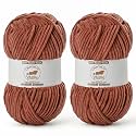 2 Pack Rust Fluffy Velvet Yarn for Crocheting, Chunky Chenille Baby Blanket Yarn for Crochet, Soft Fuzzy Puzzle Yarn for Knitting, (100g/3.53oz Each) Bulky Thick Amigurumi Crochet Yarns