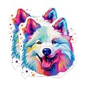 (2 Pack) Samoyed Dog Breed Stickers - 5 Inches On Longest Side - Choose from Over 100 Dog Breeds - for Cars, Trucks, Skateboards, Laptops - Made in USA - BMCS1940