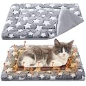 2 Pack Self Warming Cat Dog Bed Pad, Grey, 22'' X 18'', Stars