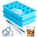 2 Pack Silicone Ice Cube Trays, ZDPMK Easy Release Ice Cubes Molds