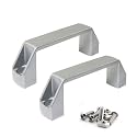 2-Pack Silver Aluminium Alloy Handle Rectangular Industrial Pull Handle for 20 Series Aluminum Extrusion Profile Accessories 90mm