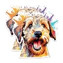 (2 Pack) Soft Coated Wheaten Terrier Dog Breed Stickers- 5 Inches On Longest Side - Choose from Over 100 Dog Breeds - for Cars, Trucks, Skateboards, Laptops - Made in USA - BMCS1962