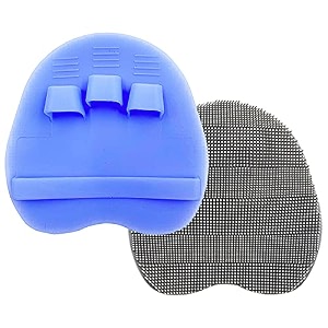 2 pack soft silicone shower brush body wash bath exfoliating skin massage scrubber dry skin brushing glove loofah fit for sensitive and all kinds of skingraypurple