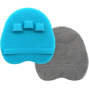 2 pack soft silicone shower brush body amp face amp short hair wash bath exfoliating skin massage scrubber dry skin brushing glove loofah fit for sensitive and all kinds of skin bluegray