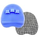 2 Pack Soft Silicone Shower Brush Body Wash Bath Exfoliating Skin Massage Scrubber, Dry Skin Brushing Glove Loofah, Fit for Sensitive and All Kinds of Skin(Gray+purple)