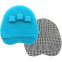 2 Pack Soft Silicone Shower Brush, Body &amp; Face &amp; Short Hair Wash, Bath Exfoliating Skin Massage Scrubber, Dry Skin Brushing Glove Loofah, Fit for Sensitive and All Kinds of Skin (Blue+Gray)