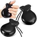 2 Pack Spanish Castanets Wooden Flamenco for Adults,Black