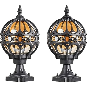 2 Pack Sphere Outdoor Post Light Fixtures