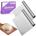 2 Pack Stainless Steel Dough Cutter Scraper Set - Bench Scraper & Pastry Knife with Measuring Marks - Bread Dough Baking Professional Kitchen Tool