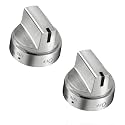 2 Pack Stainless Steel WB03x24818 Gas Stove Knob Replacement for ge,PS11729081 AP5989029 Stainless Steel Stove Replacement Knobs,Compatible with ge Stove Knob（Not Universal）