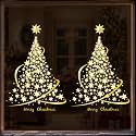 2-Pack Thick Christmas Tree Decorations Window Clings Stickers for Glass