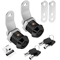 2 Pack Tool Box Lock with Keys, 5/8" RV Storage Lock Keyed Alike, Cabinet Lock Cam Locks for Toolbox Lock Replacement Mailbox RV Compartment Locks with Manual (Black -2 Pack, 5/8 Inch)…