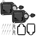 2 Pack Truck Tool Box Latch Replacement Stainless Steel Toolbox Paddle Lock Replacement Handle with Keys for Truck, RV, Trailer, UTV, ATV Box (Black)