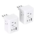 2 Pack Italy Travel Plug Adapter, Type L Power Adapter for Chile, Cuba, Ethiopia, Libya, San Marino, Syria, Uruguay, Vatican City, Travel Essentials
