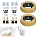 2-Pack Universal Extra Thick Toilet Wax Ring, Toilet Ring with Brass Bolts