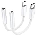 2 Pack USB C to 3.5 mm Jack Adapter, 3.5mm 1/8 Inch Aux to USB C Audio Headphone Jack Adapter Compatible with iPhone 17/16/15, iPad Pro, SMSUNG Galaxy S25 S24 S23 Ultra, Pixel 10/9/8