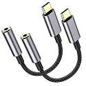 2 Pack USB C to 3.5mm Headphone Jack Adapter – Aux to USB C HiFi Audio Dongle, Type C to Aux Female Cable Cord Compatible with iPhone 18 Pro Max/18 Pro/Duo/17/16/15, Samsung S26/S25/S24/S23, Pixel