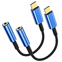 2 Pack USB C to 3.5mm Headphone Jack Adapter – Aux to USB C HiFi Audio Dongle, Type C to Aux Female Cable Cord Compatible with iPhone 18 Pro Max/18 Pro/Duo/17/16/15, Samsung S26/S25/S24/S23, Pixel